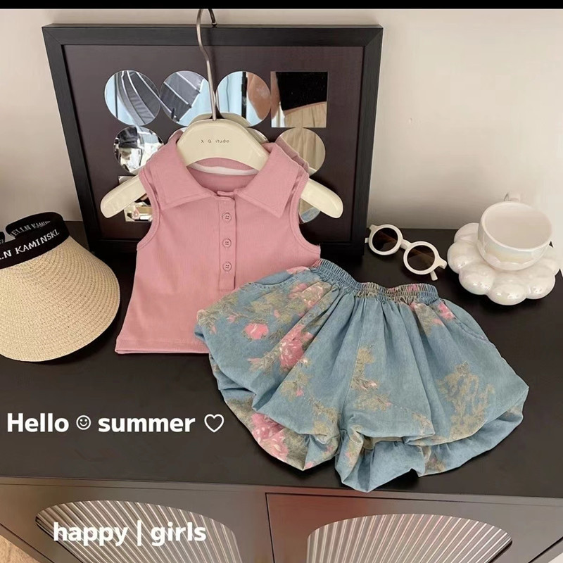 Baby Clothing Boutique - 아동 의류 세트 민소매 탑 +