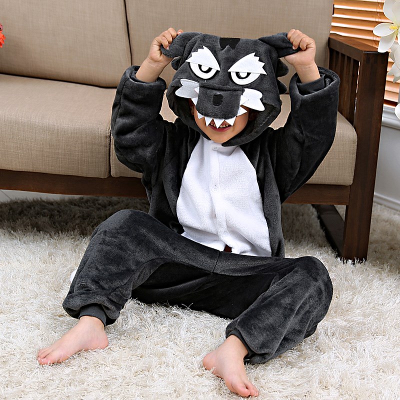 Romper Onesie Baby - 어린이 소년 회색 늑대 팬더 버드