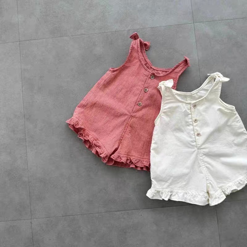 Romper Onesie Baby - HY2831 여아 여름 롬퍼 (턱받이와 반바지