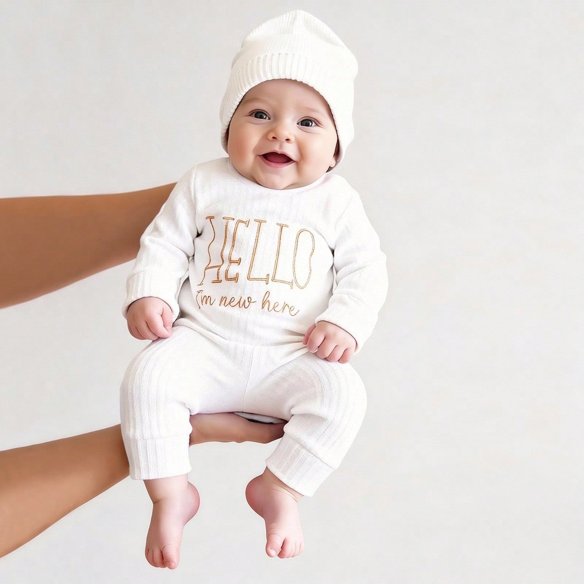 Romper Onesie Baby - Ylsteed '헬로' 자수 신생아 사진 촬영