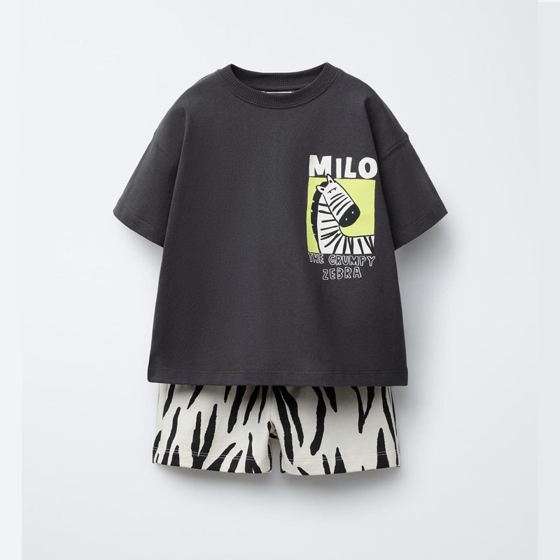 여름 아동 의류 만화 프린트 티셔츠 반바지 정장 아기  - Baby Clothing Boutique 리뷰 및 가격