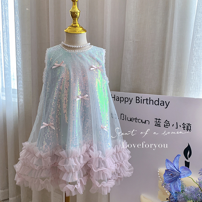 여자 드레스 여름 새로운 어린이 나비 스팽글 조끼 드레 - Baby Clothing High End 리뷰 및 가격