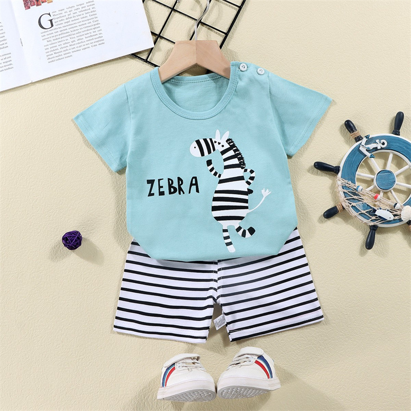 코튼 티셔츠 + 반바지 2 피스 운동복 세트 어린이 만 - Baby Clothing For Sale 리뷰 및 가격