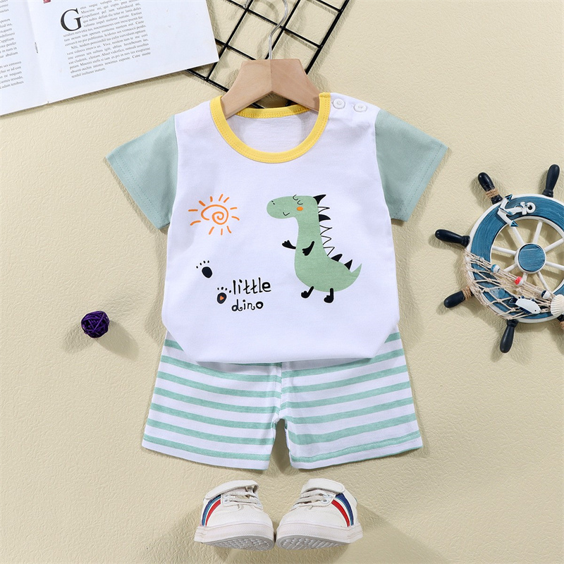 코튼 티셔츠 + 반바지 2 피스 운동복 세트 어린이 만 - Baby Clothing For Sale 리뷰 및 가격