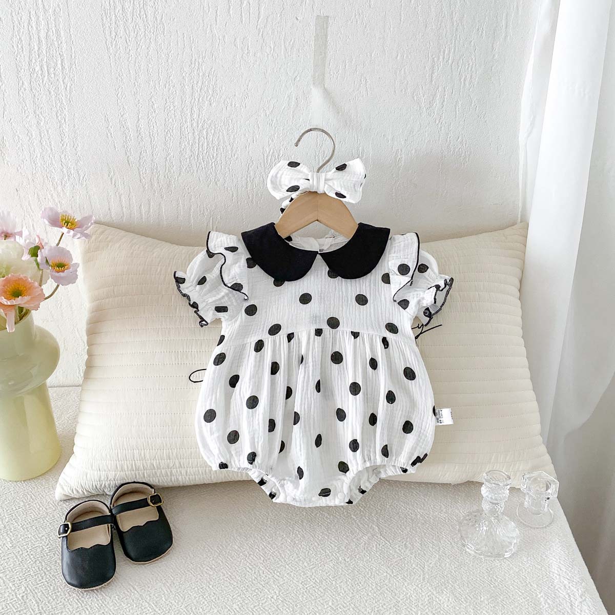 여아용 스위트 폴카 도트 인형 칼라 롬퍼 – 가벼운 여 - Romper Onesie Baby 리뷰 및 가격