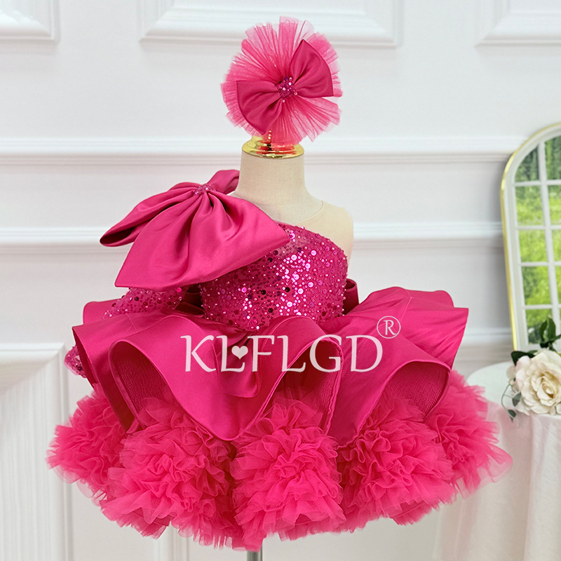 KLFLGD 화려하고 우아한 소녀 드레스 새틴 리본 소 - Baby Clothing High End 리뷰 및 가격