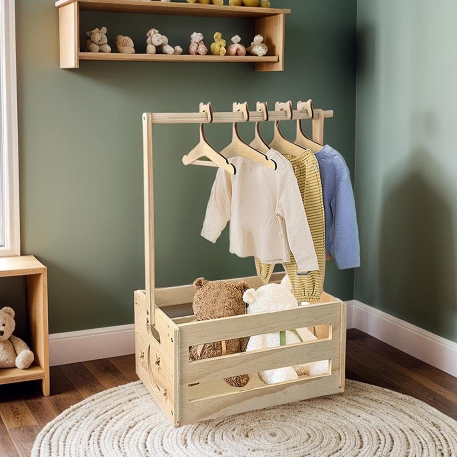 아기 옷 수납함 (옷걸이 5개 포함) 나무 기저귀 수납 - Baby Clothing Rack For Baby Shower 리뷰 및 가격