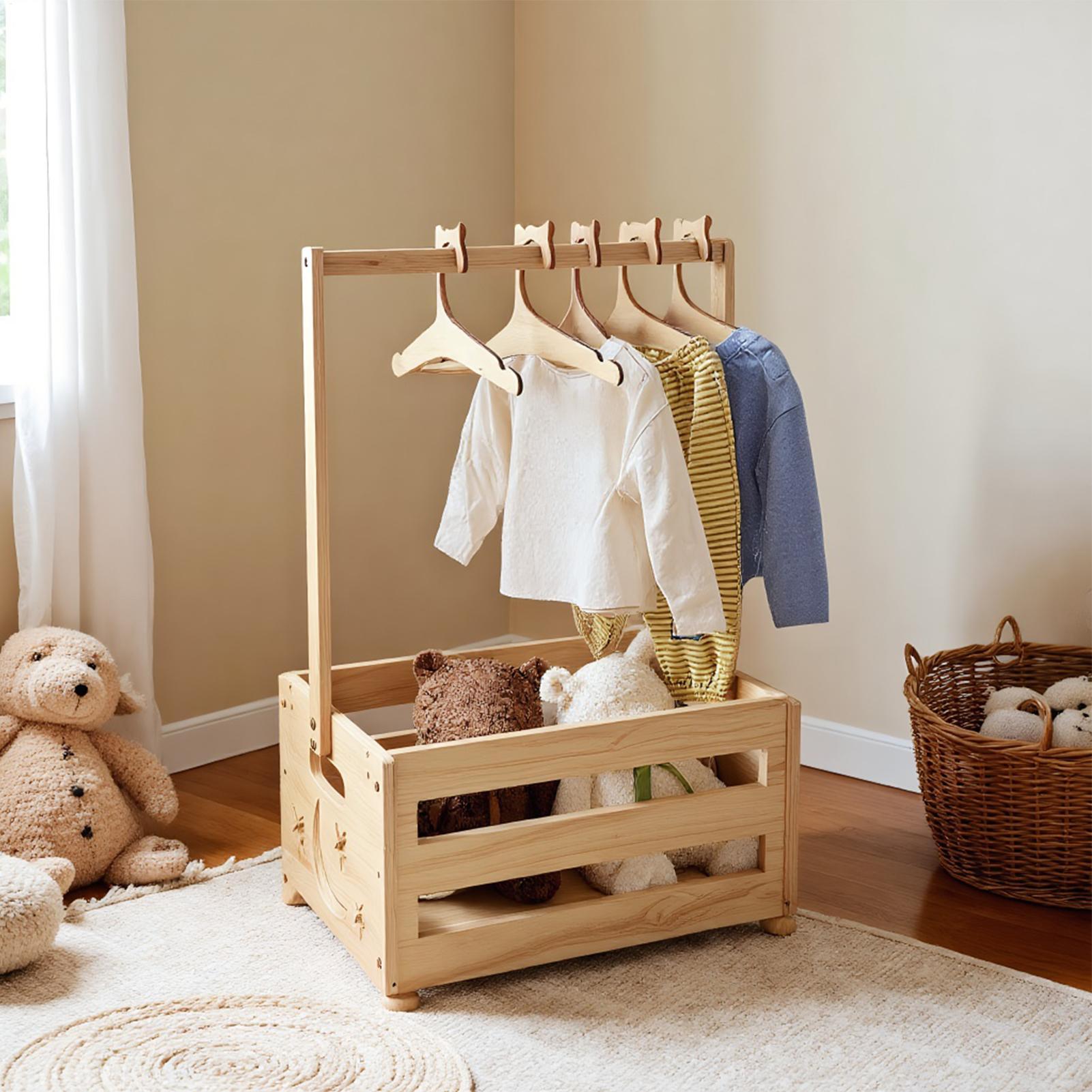 아기 옷 수납함 (옷걸이 5개 포함) 나무 기저귀 수납 - Baby Clothing Rack For Baby Shower 리뷰 및 가격