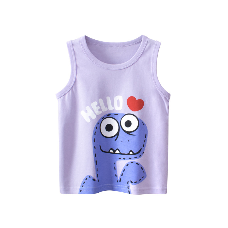 2023 여름 여아용 어린이 조끼, 100% 코튼 공룡 - Baby Clothing For Sale 리뷰 및 가격