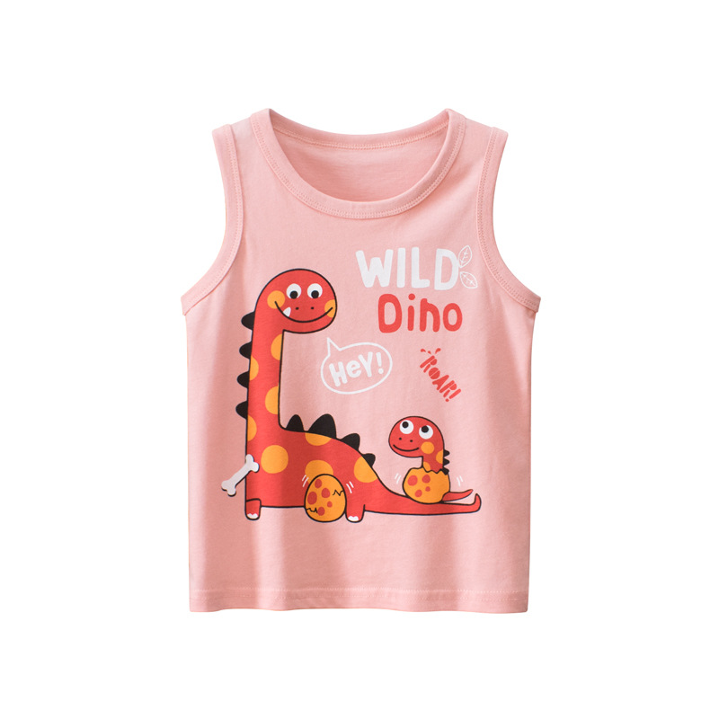 2023 여름 여아용 어린이 조끼, 100% 코튼 공룡 - Baby Clothing For Sale 리뷰 및 가격